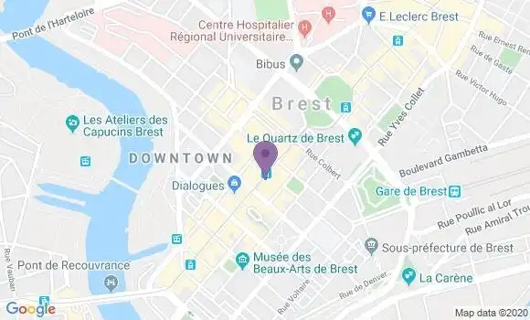 Localisation Banque Populaire Agence de Brest Siam
