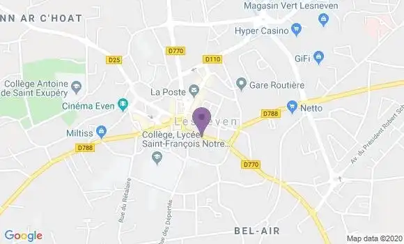 Localisation Banque Populaire Agence de Lesneven