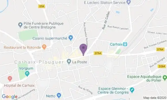 Localisation Banque Populaire Agence de Carhaix Plouguer