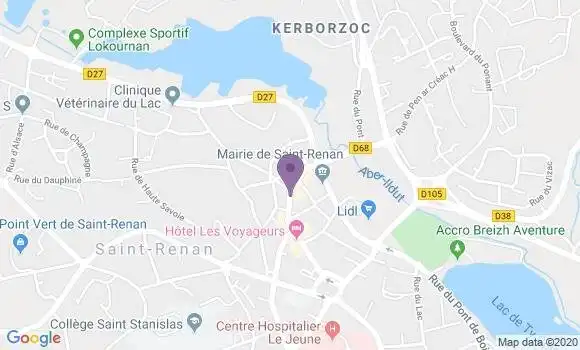 Localisation Banque Populaire Agence de Saint Renan