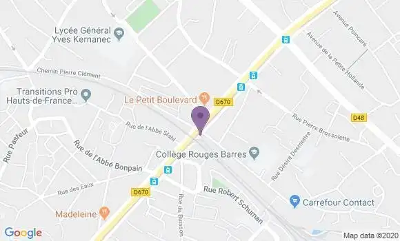 Localisation LCL Agence de Marcq en Baroeul