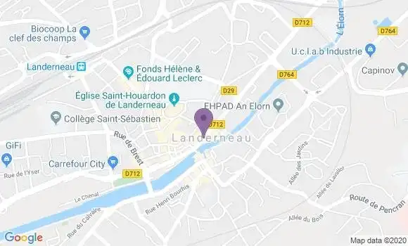 Localisation Banque Populaire Agence de Landerneau