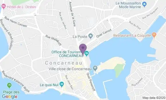 Localisation Banque Populaire Agence de Concarneau