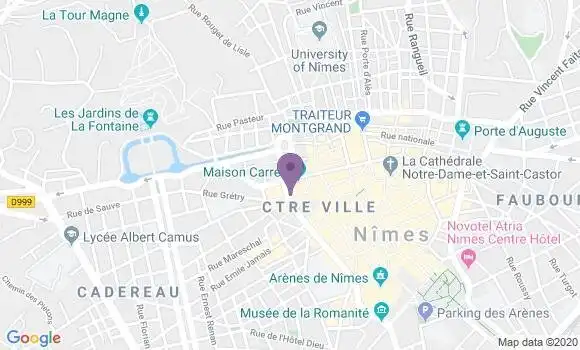 Localisation Banque Populaire Agence de Nîmes Maison Carrée