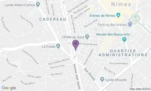 Localisation Banque Populaire Agence de Nîmes