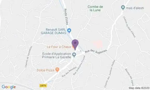 Localisation Banque Populaire Agence de Nîmes Four à Chaux