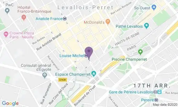 Localisation LCL Agence de Levallois Perret Front de Paris