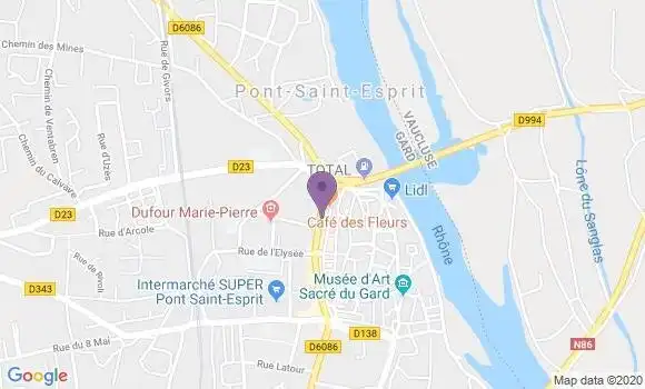 Localisation Banque Populaire Agence de Pont Saint Esprit