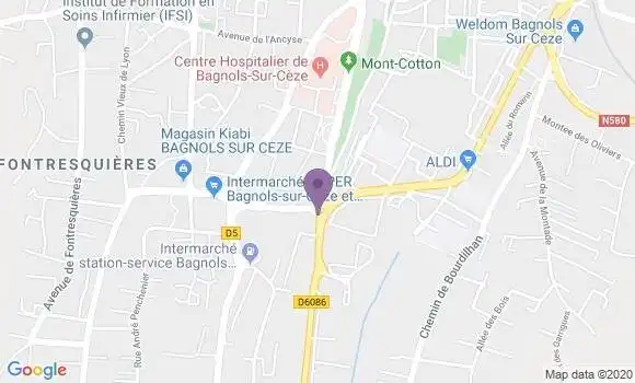 Localisation Banque Populaire Agence de Bagnols sur Cèze