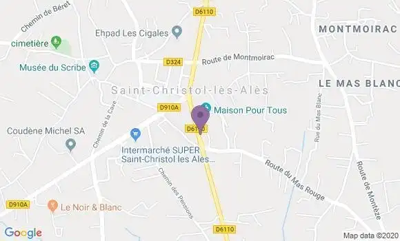 Localisation Banque Populaire Agence de Saint Christol lès Alès