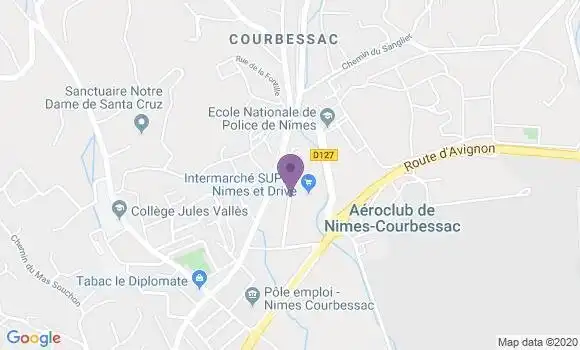 Localisation Banque Populaire Agence de Nîmes Courbessac