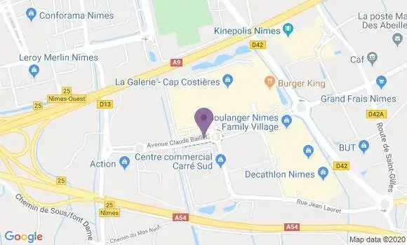 Localisation Banque Populaire Agence de Nîmes Cap Costières