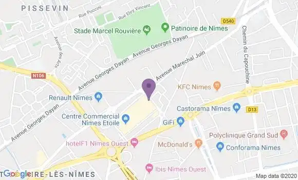 Localisation Banque Populaire Agence de Nîmes Grand Nimes