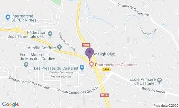 Localisation Banque Populaire Agence de Nimes Castanet