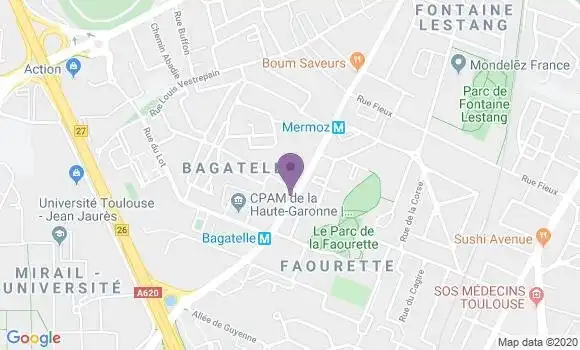 Localisation Banque Populaire Agence de Toulouse la Faourette
