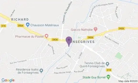 Localisation Banque Populaire Agence de Fonsegrives