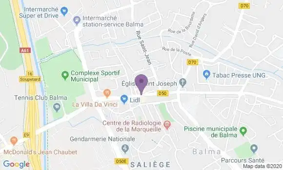 Localisation Banque Populaire Agence de Balma