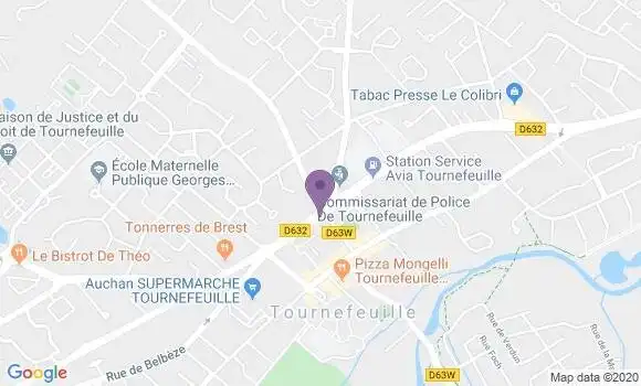 Localisation Banque Populaire Agence de Tournefeuille
