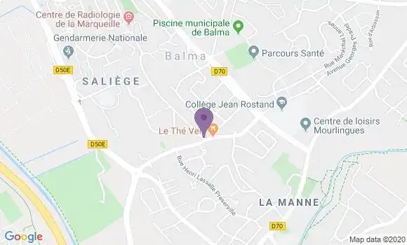 Localisation Banque Populaire Agence de Toulouse Métro la Vache