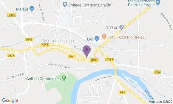 Localisation Banque Populaire Agence de Montréjeau