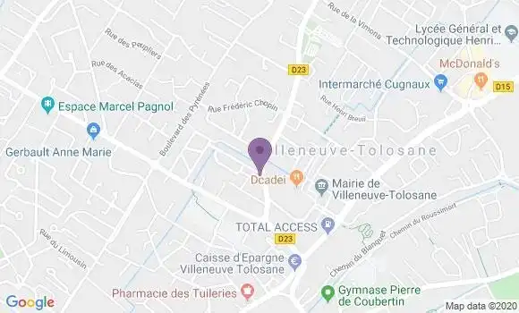 Localisation Banque Populaire Agence de Villeneuve Tolosane