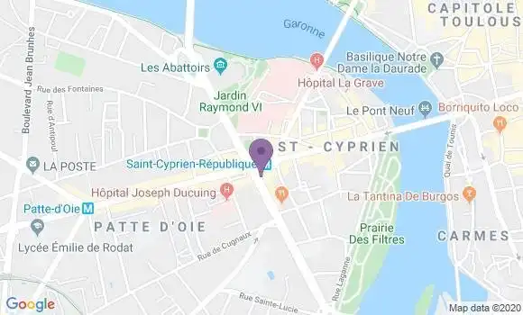 Localisation Banque Populaire Agence de Toulouse Saint Cyprien