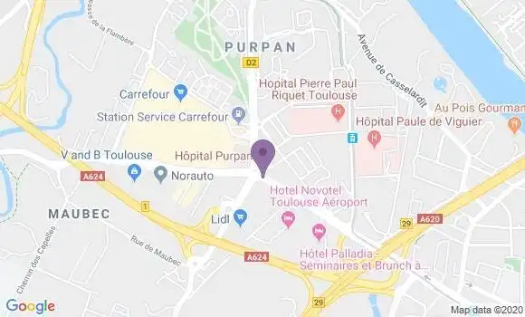 Localisation Banque Populaire Agence de Toulouse Purpan