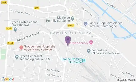 Localisation Société Générale Agence de Romilly sur Seine