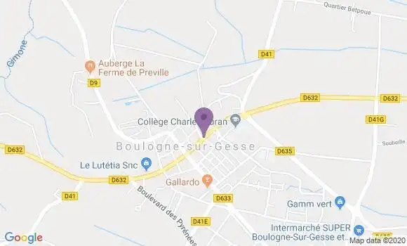 Localisation Banque Populaire Agence de Boulogne sur Gesse