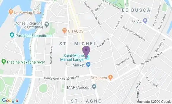 Localisation Banque Populaire Agence de Toulouse Saint Michel