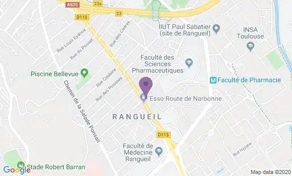 Localisation Banque Populaire Agence de Toulouse Rangueil