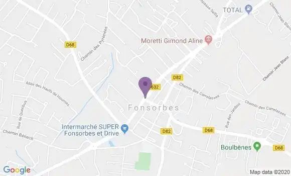 Localisation Banque Populaire Agence de Fonsorbes