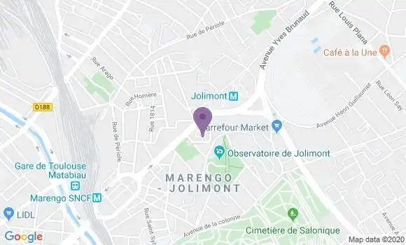 Localisation Banque Populaire Agence de Toulouse Jolimont