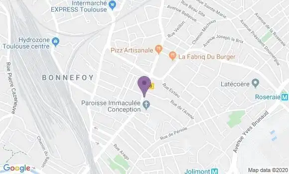 Localisation Banque Populaire Agence de Toulouse Bonnefoy