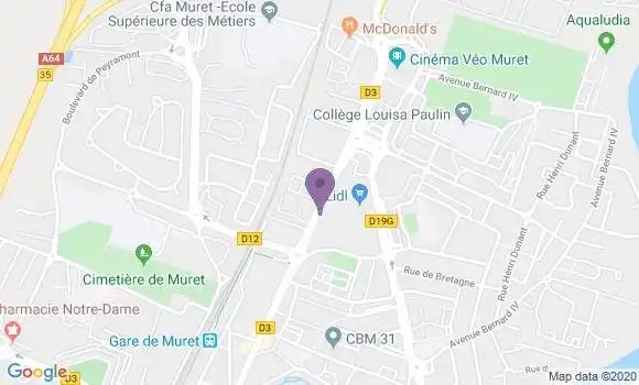 Localisation Banque Populaire Agence de Muret Europe