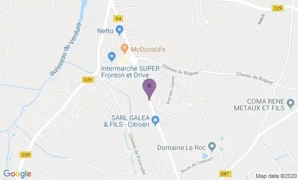 Localisation Banque Populaire Agence de Fronton