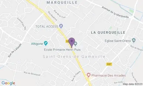 Localisation Banque Populaire Agence de Saint Orens de Gameville