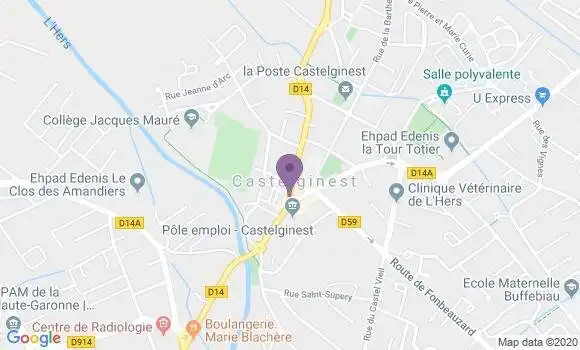 Localisation Banque Populaire Agence de Castelginest