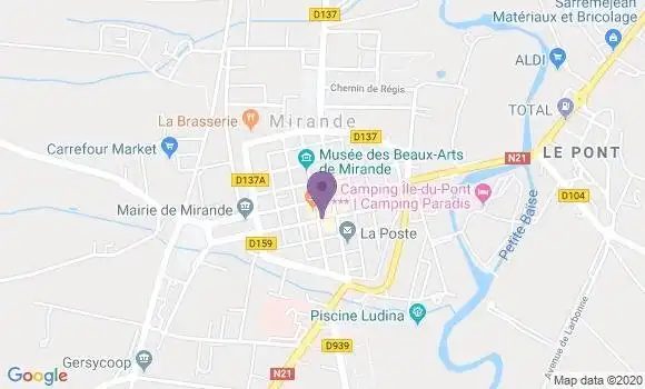 Localisation Banque Populaire Agence de Mirande