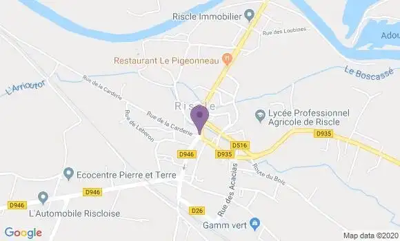 Localisation Banque Populaire Agence de Riscle