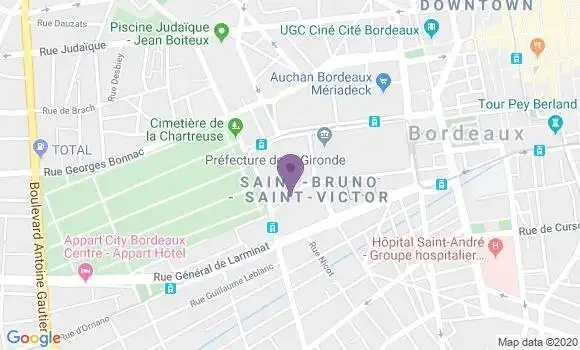 Localisation Banque Populaire Agence de Bordeaux Mériadec