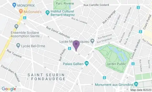 Localisation Banque Populaire Agence de Bordeaux Fondaudège