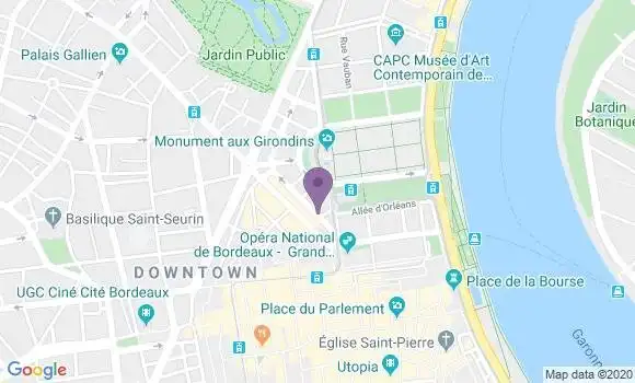 Localisation Banque Populaire Agence de Bordeaux Tourny