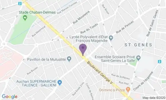 Localisation Banque Populaire Agence de Bordeaux George 5