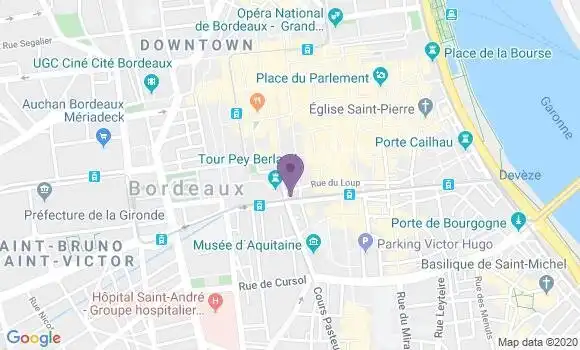 Localisation Banque Populaire Agence de Bordeaux Pey Berland