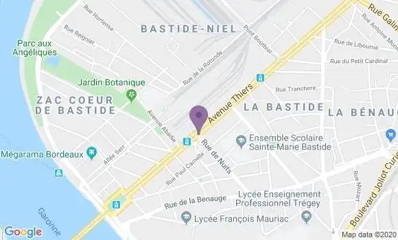 Localisation Banque Populaire Agence de Bordeaux Bastide