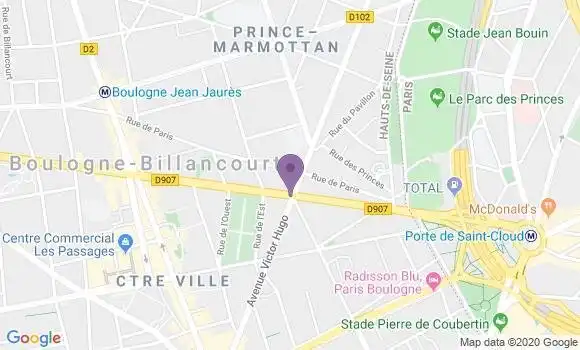 Localisation LCL Agence de Boulogne Billancourt Victor Hugo