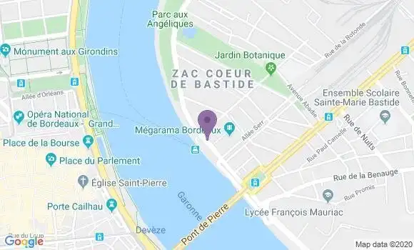 Localisation Banque Populaire Agence de Bordeaux Queyries