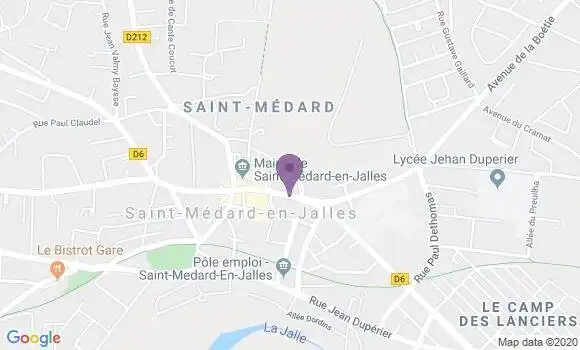 Localisation Banque Populaire Agence de Saint Médard en Jalles