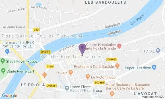 Localisation Banque Populaire Agence de Sainte Foy la Grande